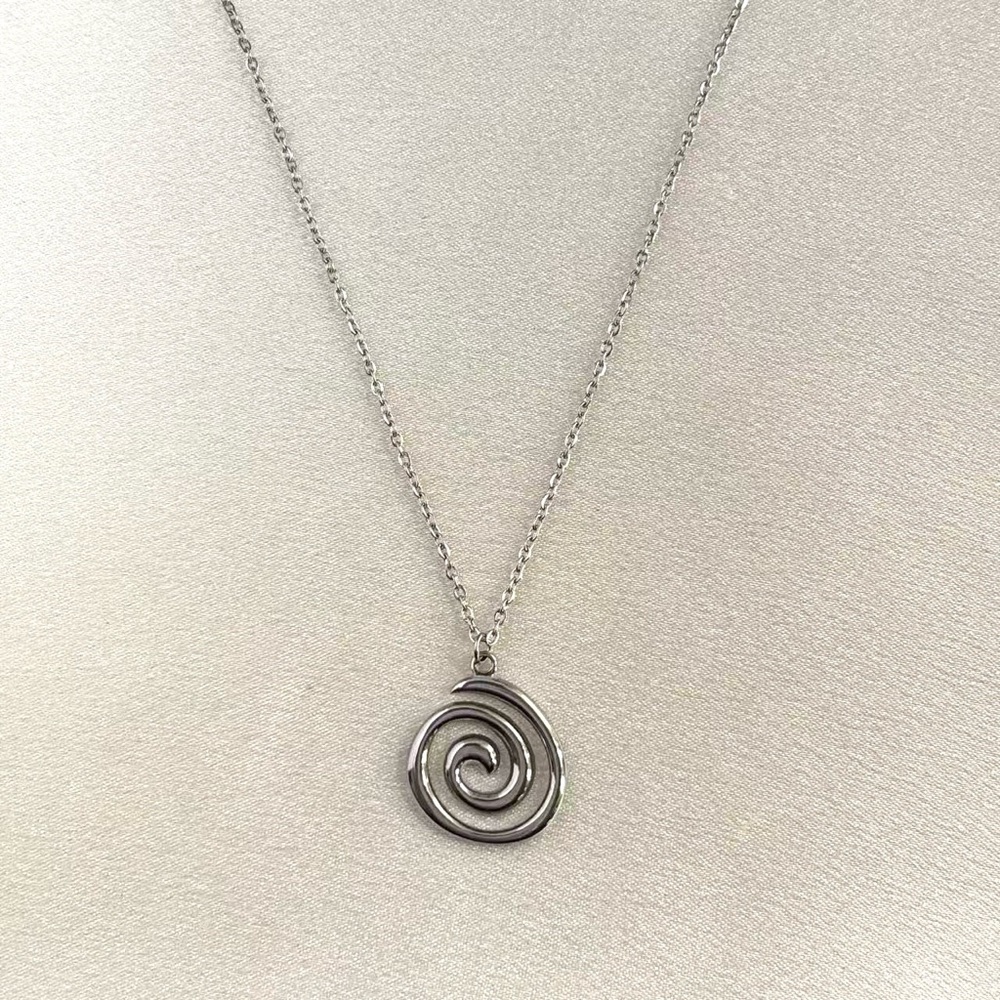 Spiral Pendant Necklace for Men Women Simple Design Streetwear Unisex Style